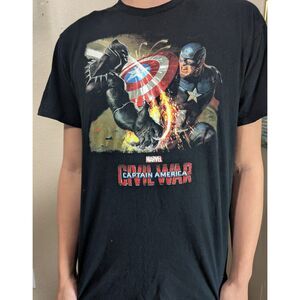 Marvel Captain America Civil War T-Shirt Black Panther - Size L